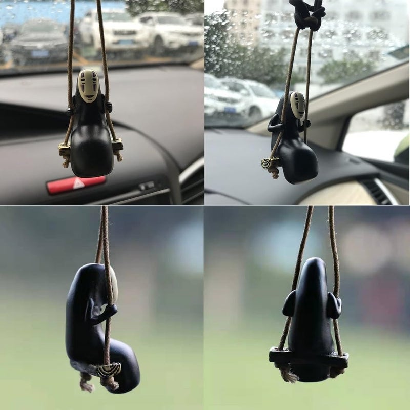 Rehero Studio Anime Merch Car Accessories Set - 1 Faceless Male Car Pendant and 40 Soot Sprites Car Rearview Mirror Accessories - Image 3