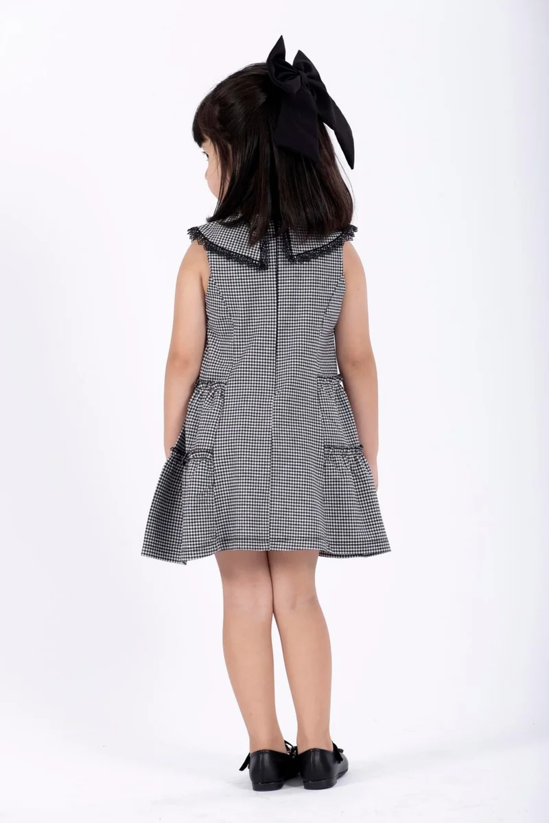 Zepkids Gingham Tiered Dress