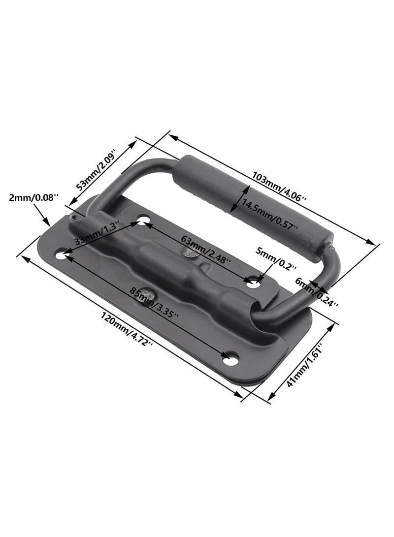 SYOSI 2Pcs Box Handles Spring Folding Handle Metal Chest Handle Flight Case Handle, Stainless Steel Spring Loaded Box Handle Luggage Hardware for Toolbox Storage Boxes Replacement (122x41mm) - Image 2