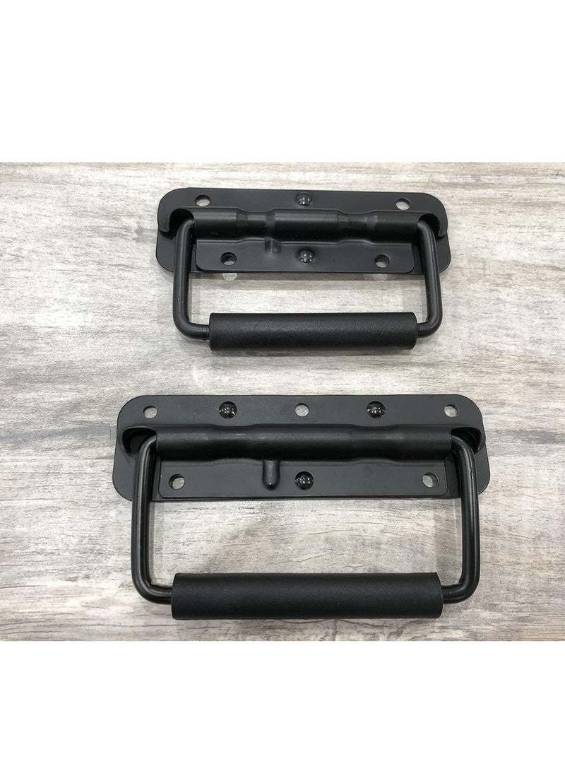 SYOSI 2Pcs Box Handles Spring Folding Handle Metal Chest Handle Flight Case Handle, Stainless Steel Spring Loaded Box Handle Luggage Hardware for Toolbox Storage Boxes Replacement (122x41mm) - Image 5