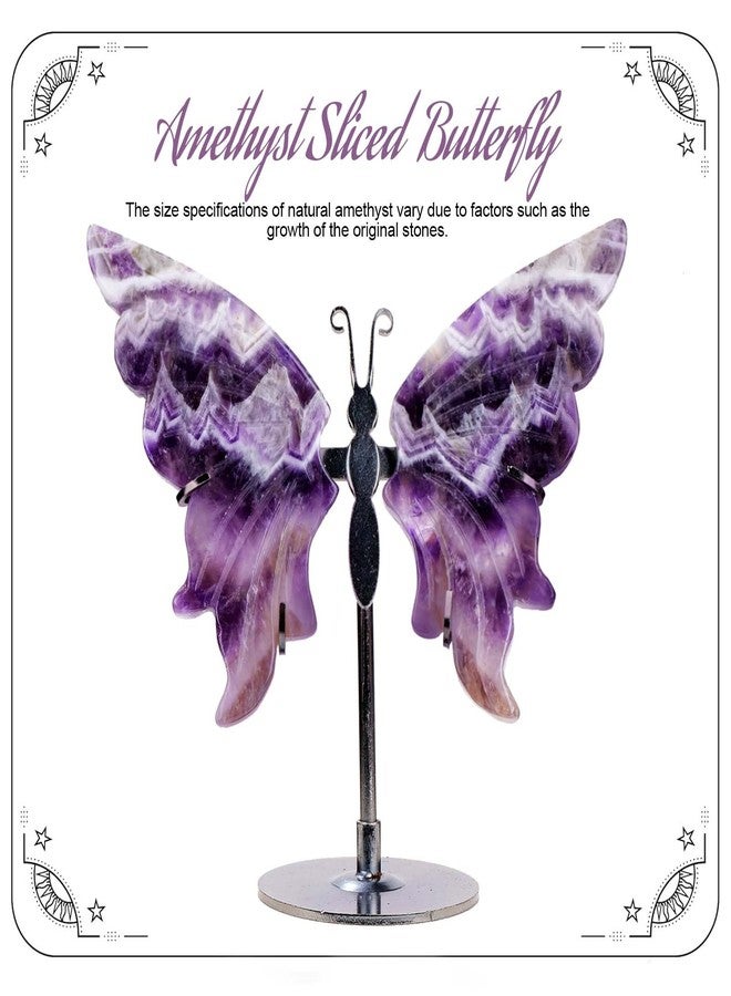 Apengshi Crystal Butterfly Ornament, Amethyst Agate Wings, Home Office Tabletop Decor (Amethyst) - Image 4