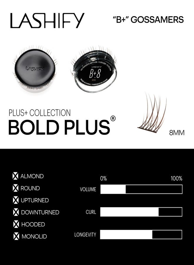 Lashify Bold Plus+ 8mm Gossamer Eyelash Extensions Refill in Minx Color, Easy DIY False Lashes for the Most Delicate, Natural and Long Lasting Look - Image 3
