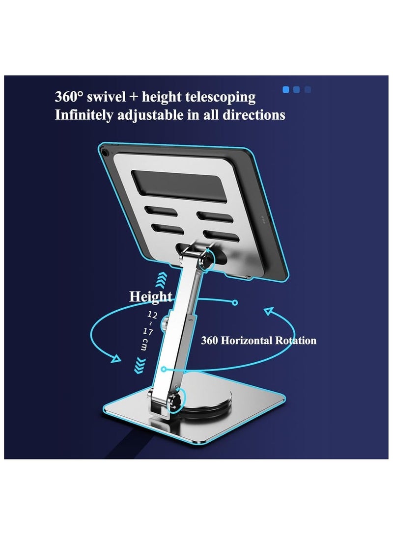 General 360 Rotating Laptop Stand for Desk, Standing Desk Flatbed Converter, Telescopic Adjustable Height Laptop Mount, Stable Metal Holder  - Image 2