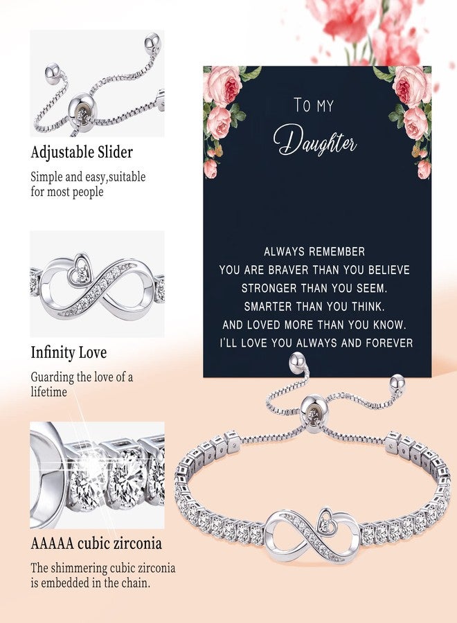 Btysun Valentines Day Gifts for Daughter, Daughter Gifts Infinity Bracelets for Women Adjustable Daughters Bracelets from Mom Thanksgiving Valentines Day Gift for Her Birthday Christmas Jewelry - Image 4