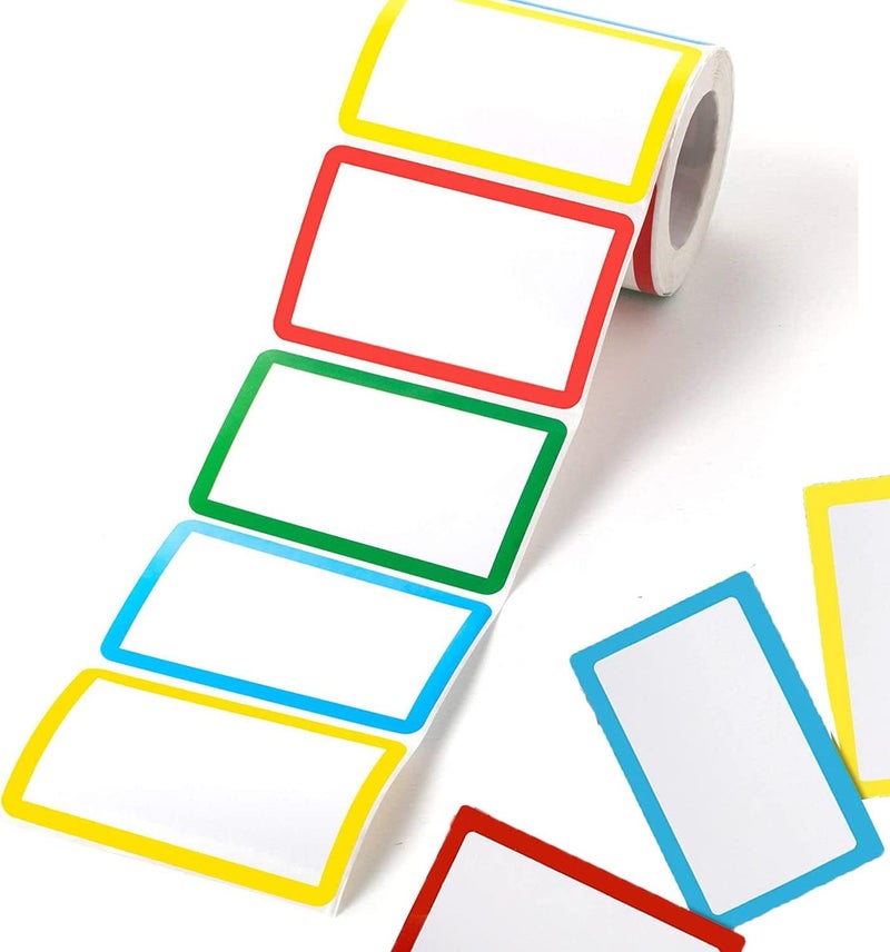 300Pcs Colorful Plain Name Tag Sticker Labels with Perforated Line - Image 1