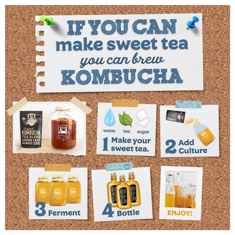 Fermentaholics Kombucha SCOBY - Live Starter Culture - Start A Half Gallon Batch - Six Ounces Of Strong Mature Starter Tea - Brew Your Own Kombucha - Image 3