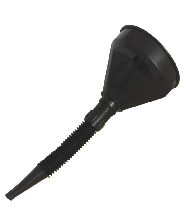 Black Plastic Car Motorcycle Funnel with Telescopic Hose Spillproof Design 135mm - Image 4