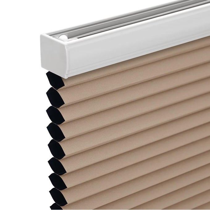 CORDLESS CELLULAR SHADES BLACKOUT HONEYCOMB SHADES FOR WINDOWS ROOM DARKENING PLEATED BLINDS EASY TO INSTALL FOR INDOOR WINDOWS AND FRENCH DOORS 44 W X 72 H LIGHT BROWN