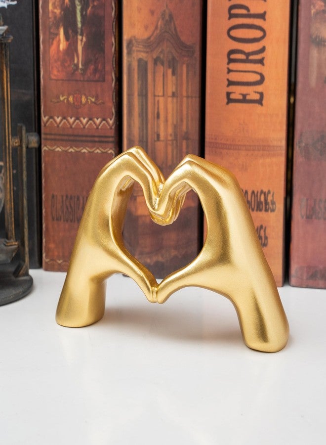 Lynagert Small Heart Hands Sculpture Decor for Living Room Bedroom Bookshelf Coffe Table and Office Display, Love Finger Statue Modern Aesthetic Home Decor, Unique Gift for Wedding Christmas Birthday (Gold) - Image 5