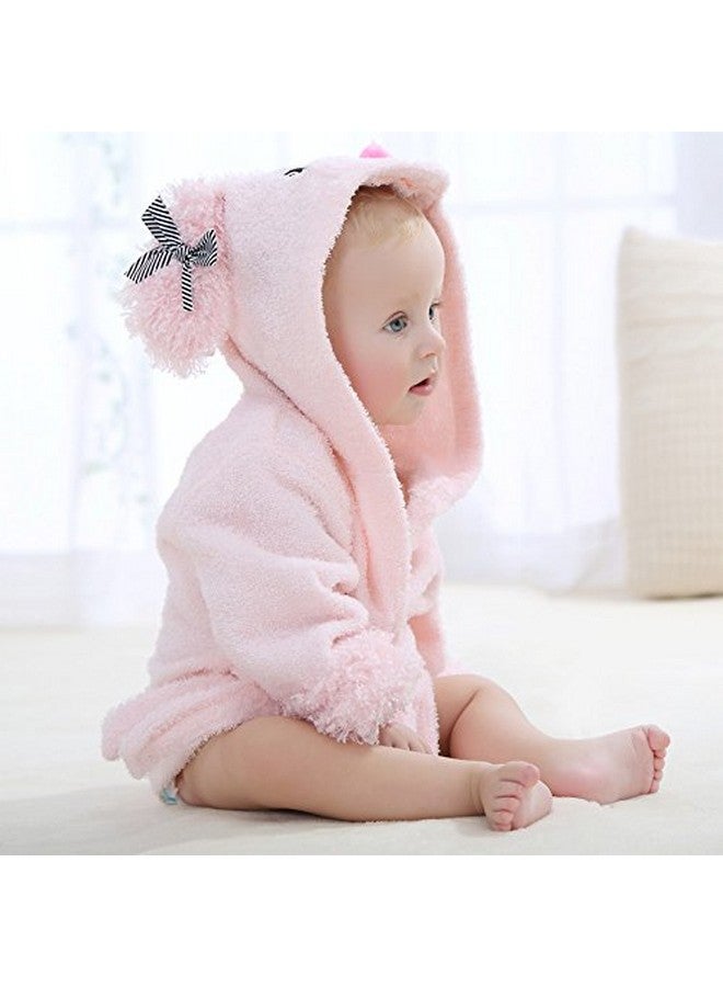 SZCQ Baby Girl Bathrobe Wash Waddle Pink Dog Hooded Towel Terry Newborn Blankets Bath Robes 0 12 18 Month Ultra Absorbent (Pink, S) - Image 5