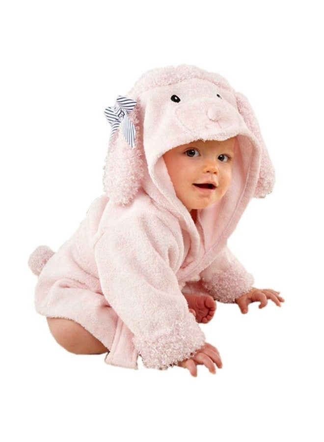 SZCQ Baby Girl Bathrobe Wash Waddle Pink Dog Hooded Towel Terry Newborn Blankets Bath Robes 0 12 18 Month Ultra Absorbent (Pink, S) - Image 1