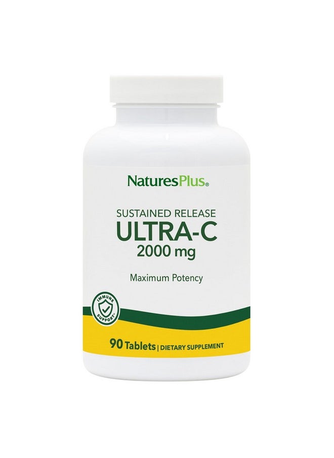 ناتشرز بلاس Natures Plus Ultra-C 2000 mg - 90 قرصًا، عبوة من قطعتين - مضاد للأكسدة، يعزز صحة المناعة المثلى - مع ثمر الورد - نباتي، خالٍ من الجلوتين - 180 وجبة إجمالية  - Image 1