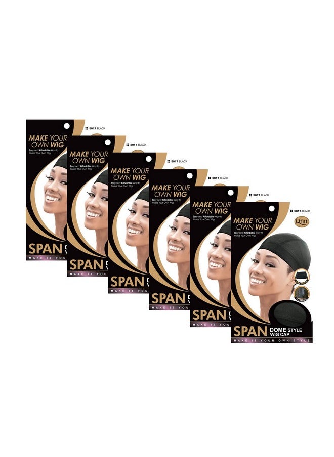 Qfitt (6 Pack) Qfitt Spandex Dome Style Ultra Stretch Wig Cap 5017  - Image 1