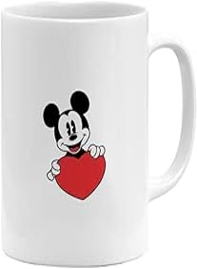 RYN PRINTED DESIGN Mickey Mouse Printed Coffee Mug White/Black/Red/Yellow 11ounce