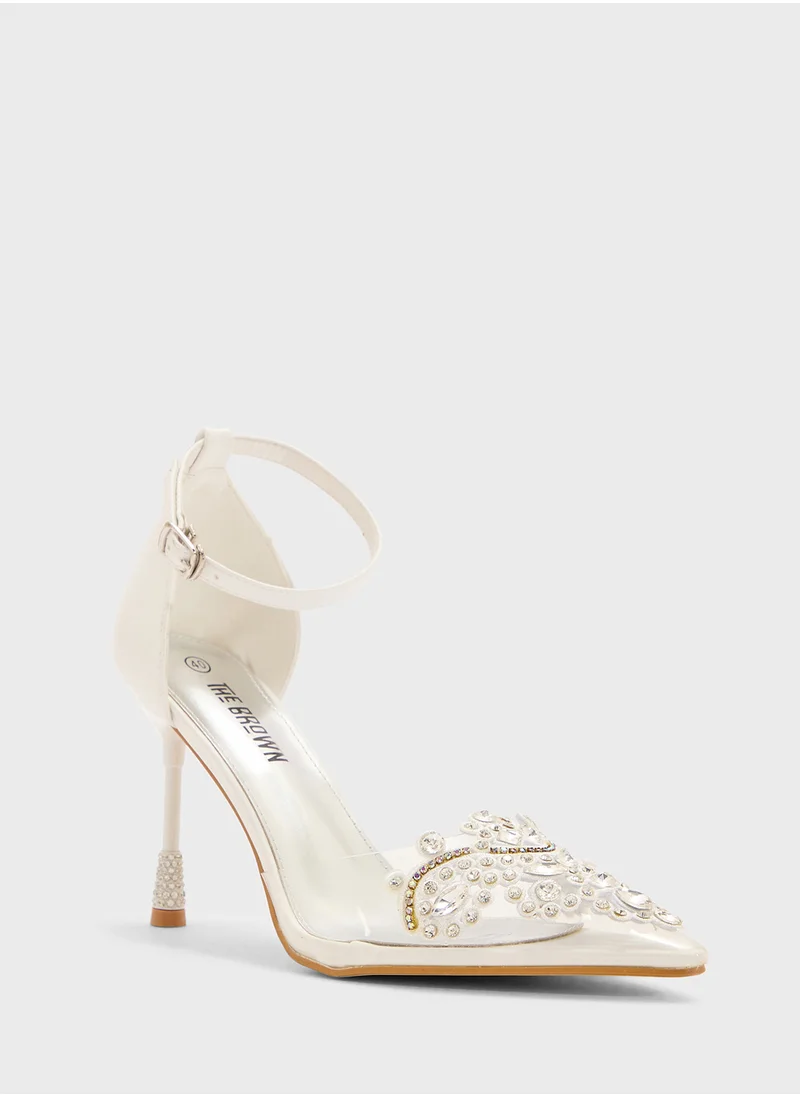 ذا براون High Heeled Diamante Pump