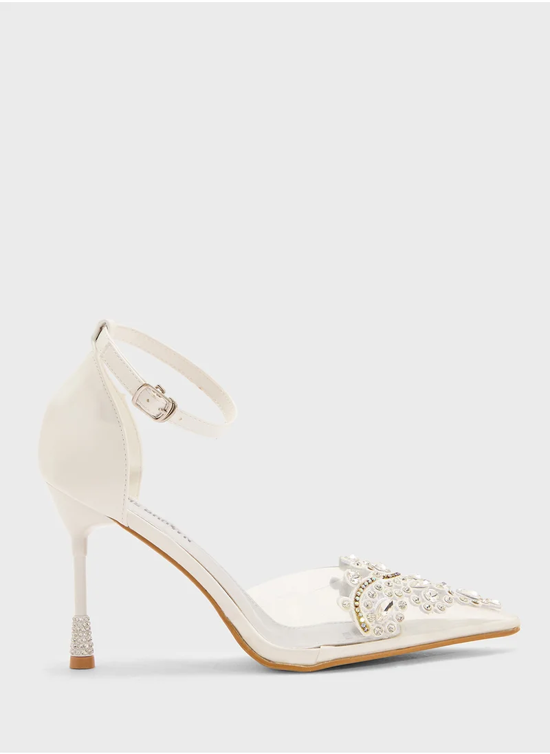 THE BROWN High Heeled Diamante Pump