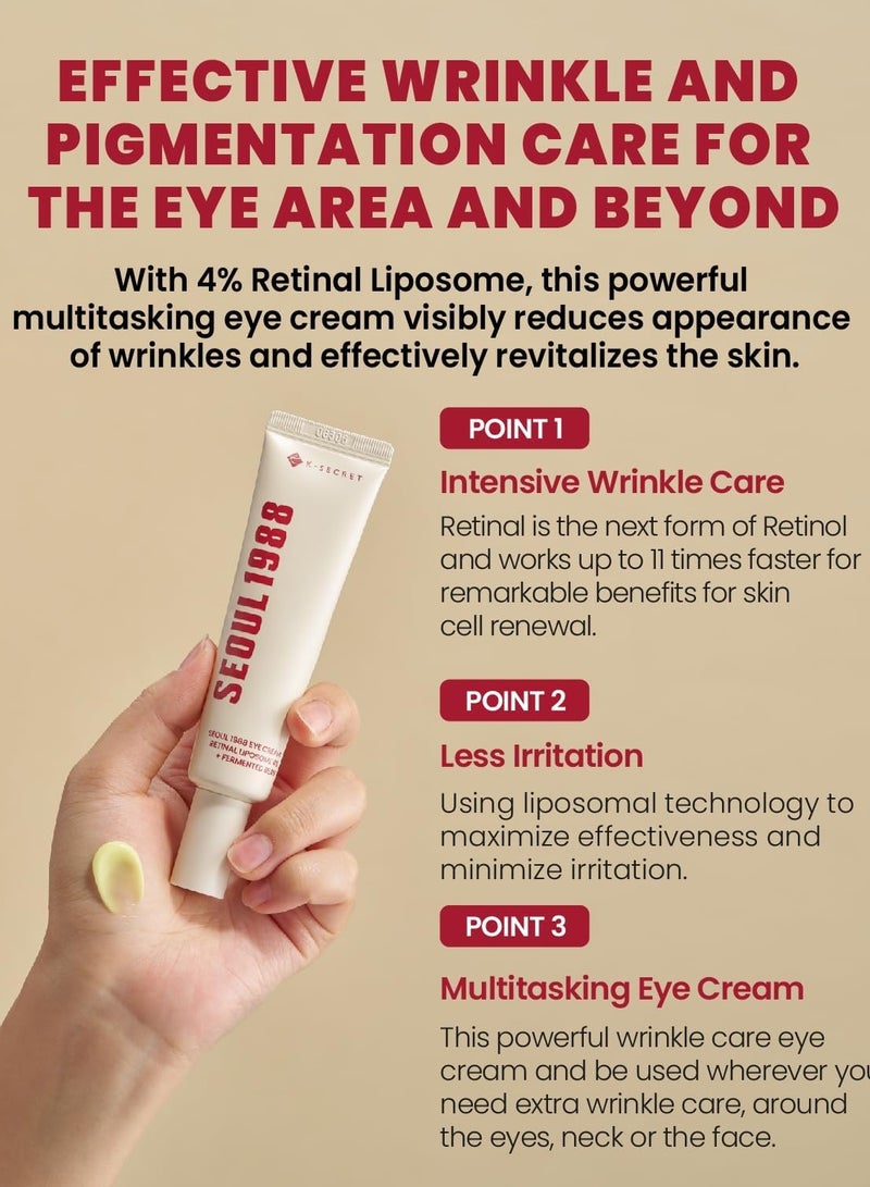 K-SECRET SEOUL 1988 Eye Cream : Retinal Liposome 4% + Fermented Bean - Image 2