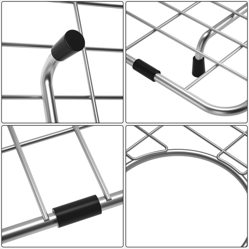 Frsmvati Stainless Steel Sink Grid and Protectors for Bottom of Kitchen Sink, 26" X 14 1/16" Sink Bottom Grid with Rear Drain for Single Sink Bowl (26" X 14 1/16") - Image 4