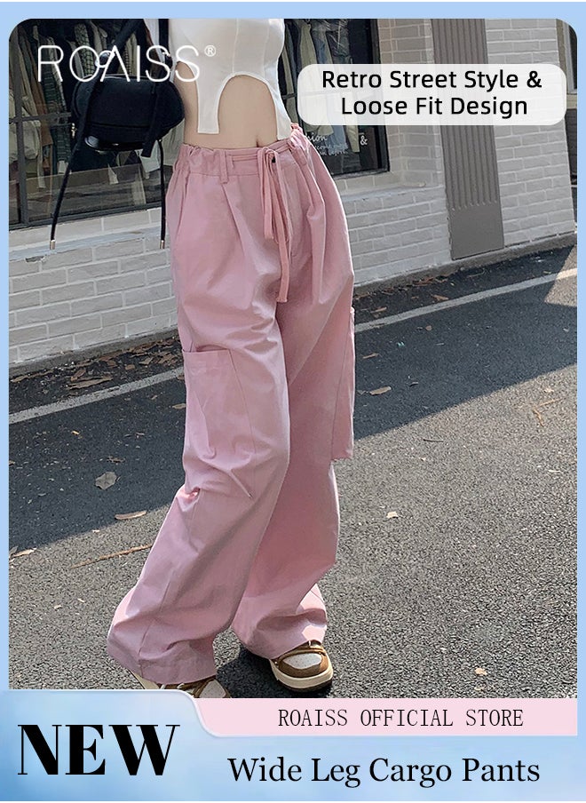 Utility Pants with Loose Fit for Women Comfy and Versatile Wide Leg Trousers with Elastic Waistband and Flowy Belt Women Casual Large Pocket Drawstring Overalls Chinos - pzsku/ZB8CBB87F4AA2D3CE466AZ/45/_/1720574105/67e452d7-1855-43ca-8240-5ac7ca5816c3