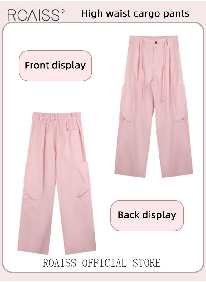 Utility Pants with Loose Fit for Women Comfy and Versatile Wide Leg Trousers with Elastic Waistband and Flowy Belt Women Casual Large Pocket Drawstring Overalls Chinos - pzsku/ZB8CBB87F4AA2D3CE466AZ/45/_/1720574113/14be230e-074d-4e29-8b3c-556b90340b77