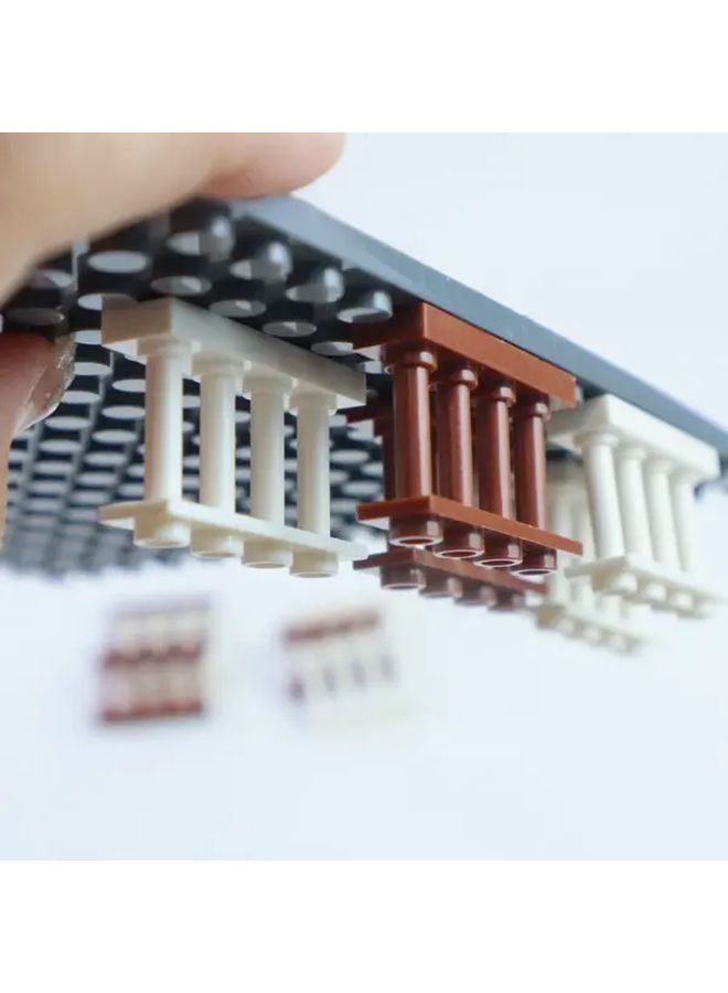 10pcs Brown ABS Brick Fence Blocks For Garden Construction And Kids Playsets - Image 4