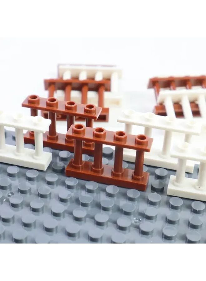 10pcs Brown ABS Brick Fence Blocks For Garden Construction And Kids Playsets - Image 5