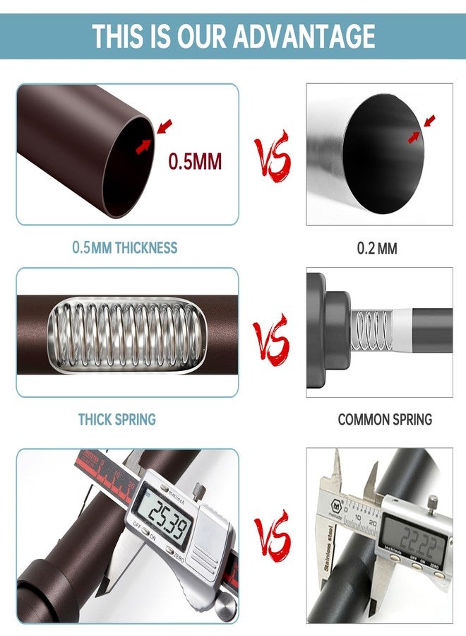 BRIOFOX Tension Curtain Rod Adjustable 32 to 78 inch - Spring Tension Shower Curtain Rod for Window or Bathroom No Drilling Non Slip, Matte Bronze - Image 4