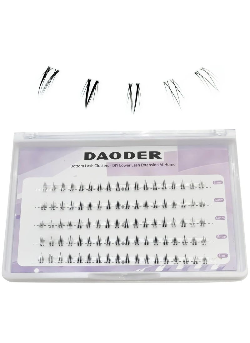 DAODER Bottom Lash Clusters DIY Eyelash Extensions - DAODER 90pcs Wispy Natural Look Clear Band Lashes for Bottom Eyelashes 6mm 