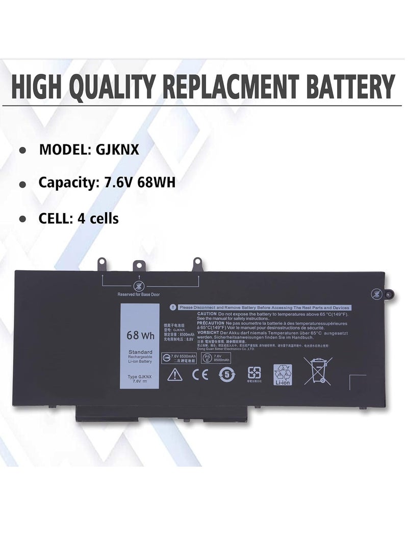 Generic Laptop Battery Compatible with Dell Latitude E5480 E5580 E5490 E5590 5480 5580 5280 5590 5490 Precision Series 3520 3530 Notebook GJKNX GD1JP DY. 9NT 0DY9NT 5YHR4444 451-B BZG 7.6V  - Image 2