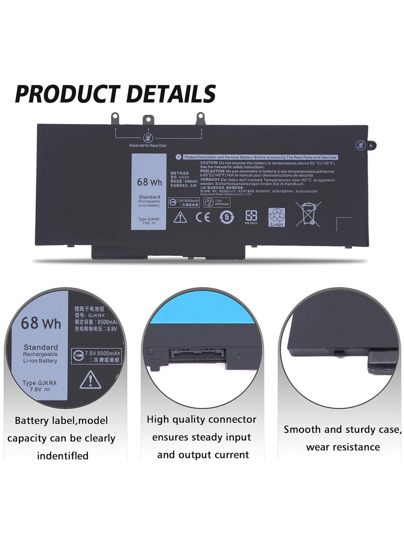 Generic Laptop Battery Compatible with Dell Latitude E5480 E5580 E5490 E5590 5480 5580 5280 5590 5490 Precision Series 3520 3530 Notebook GJKNX GD1JP DY. 9NT 0DY9NT 5YHR4444 451-B BZG 7.6V  - Image 4