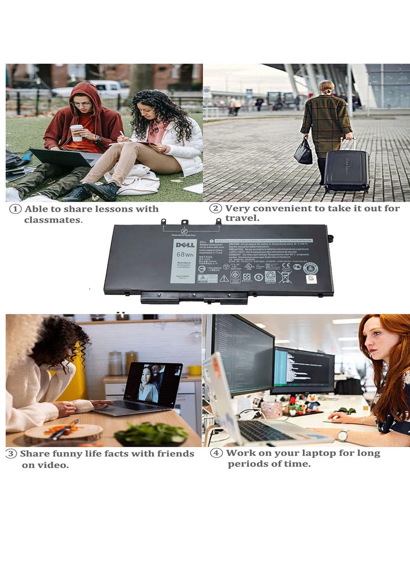 Generic Laptop Battery Compatible with Dell Latitude E5480 E5580 E5490 E5590 5480 5580 5280 5590 5490 Precision Series 3520 3530 Notebook GJKNX GD1JP DY. 9NT 0DY9NT 5YHR4444 451-B BZG 7.6V  - Image 5