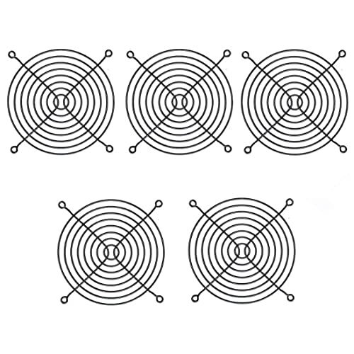 GDQLCNXB Metal 120mm 47 PC Computer Fan Grill Mounting Finger Guard Protection CoverBlack 5Pcs - Image 1