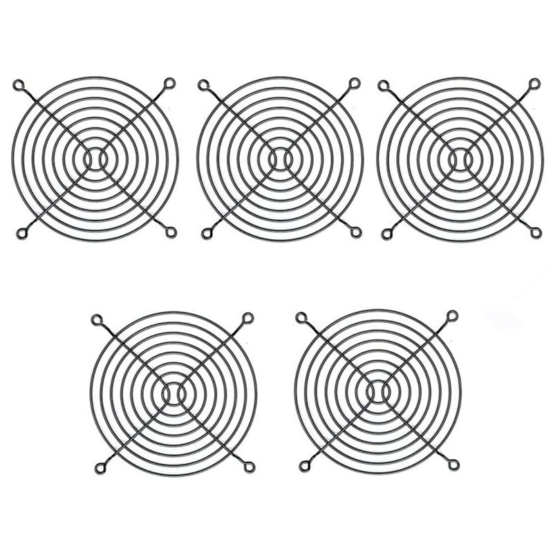 GDQLCNXB Metal 120mm 47 PC Computer Fan Grill Mounting Finger Guard Protection CoverBlack 5Pcs - Image 2