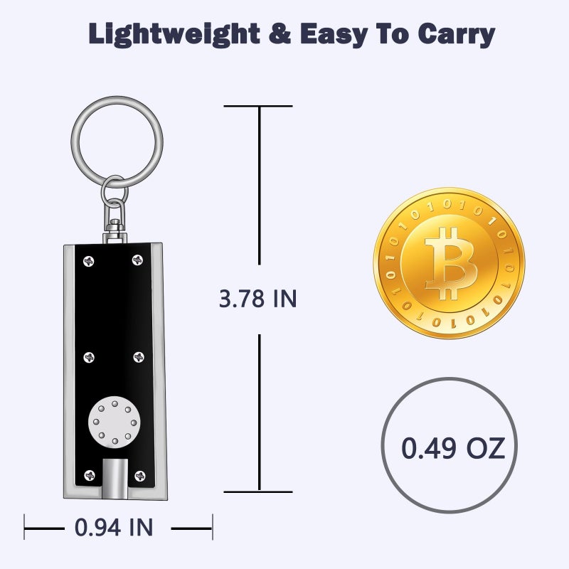 Daemson Mini LED Keychain Flashlight, Tiny Ultra Bright White Light Pocket Key Ring LED Flashlights for Camping, Hiking, Emergency - Batteries Included (8PCS-Multicolor) - Image 4