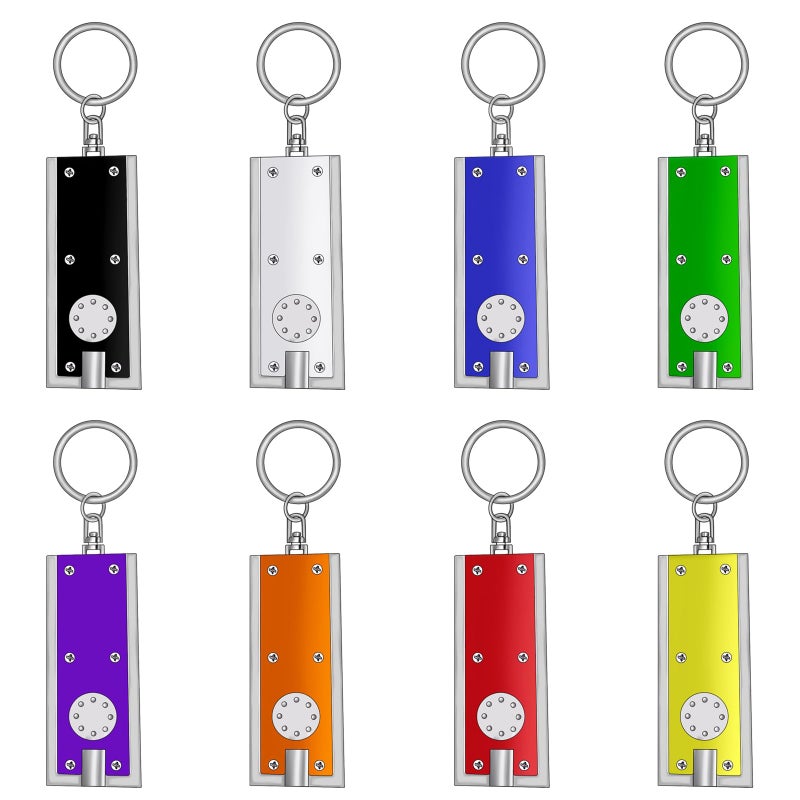 Daemson Mini LED Keychain Flashlight, Tiny Ultra Bright White Light Pocket Key Ring LED Flashlights for Camping, Hiking, Emergency - Batteries Included (8PCS-Multicolor) - Image 1