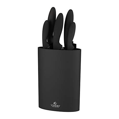 Viners Premium International Stainless Steel Kitchen Knife Setof 5 with Holder| Black Sharp Professional Kitchen Knife, Chaku Set | Crafted in UK - Image 1