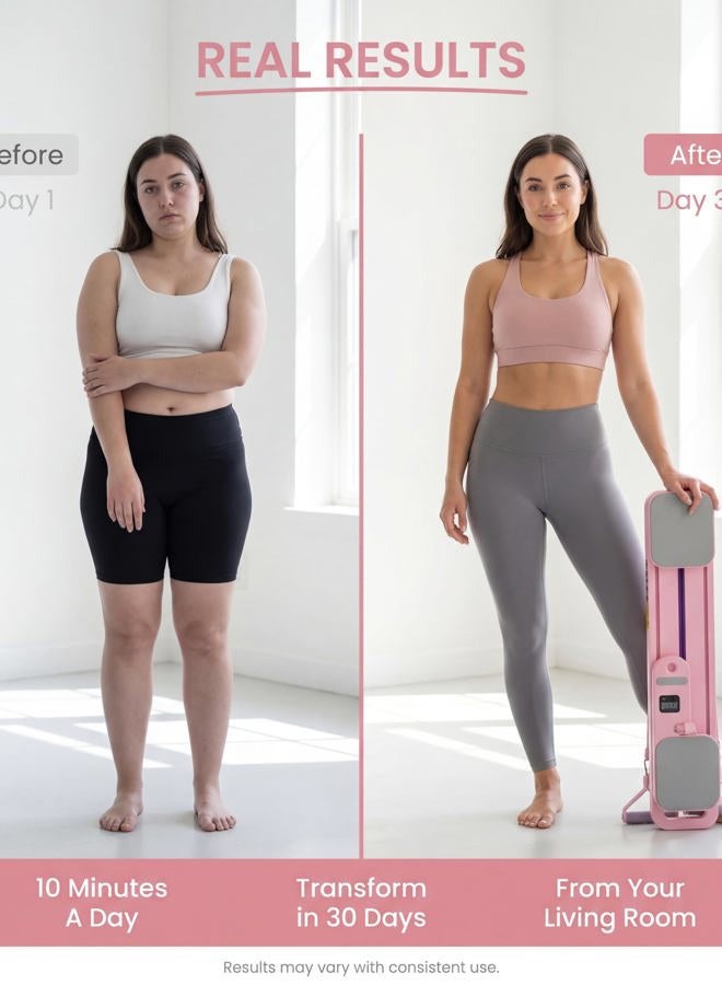 Prince Distribution Portable Pilates Reformer | 6-1 at Home Pilates Board | at-Home Full Body Trainer | Core & Glute Sculptor | Leg Toning | Dual Function | LED Timer with Calorie Tracker - Image 3