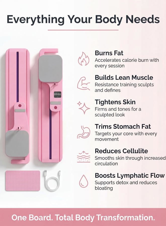 Prince Distribution Portable Pilates Reformer | 6-1 at Home Pilates Board | at-Home Full Body Trainer | Core & Glute Sculptor | Leg Toning | Dual Function | LED Timer with Calorie Tracker - Image 2
