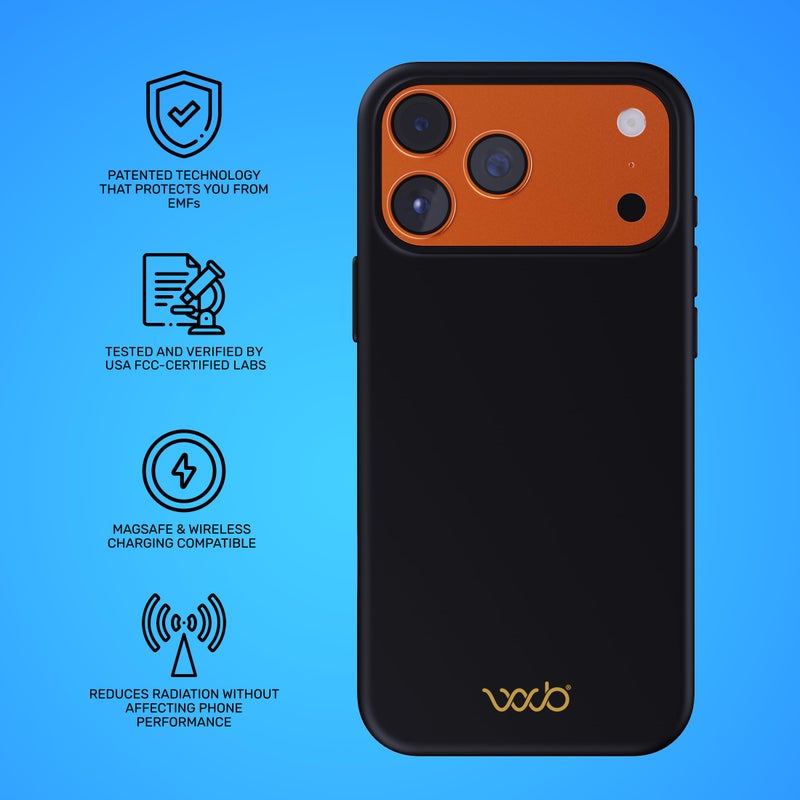 WAVEBLOCK EMF Protection Silicone Case Compatible with iPhone 17 Pro Max, Radiation Blocker, 5G Shield Reduction, Lightweight, USA Patented and Tested in FCC Lab, Black - Image 5