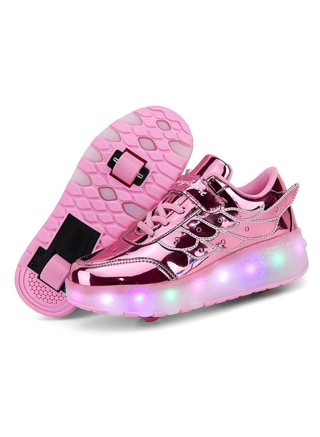 Children's Flashing Wheel Roller Skates - Double Wheel Aggressive Walking Shoes