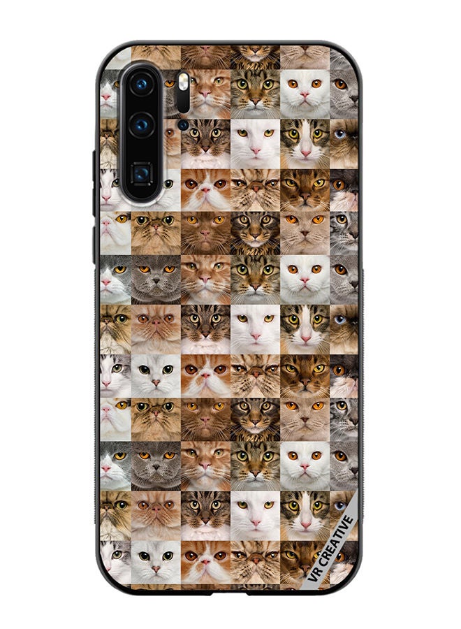 VR CREATIVE Protective Case Cover For Huawei P30 Pro Cat Faces Design Multicolour - Image 1