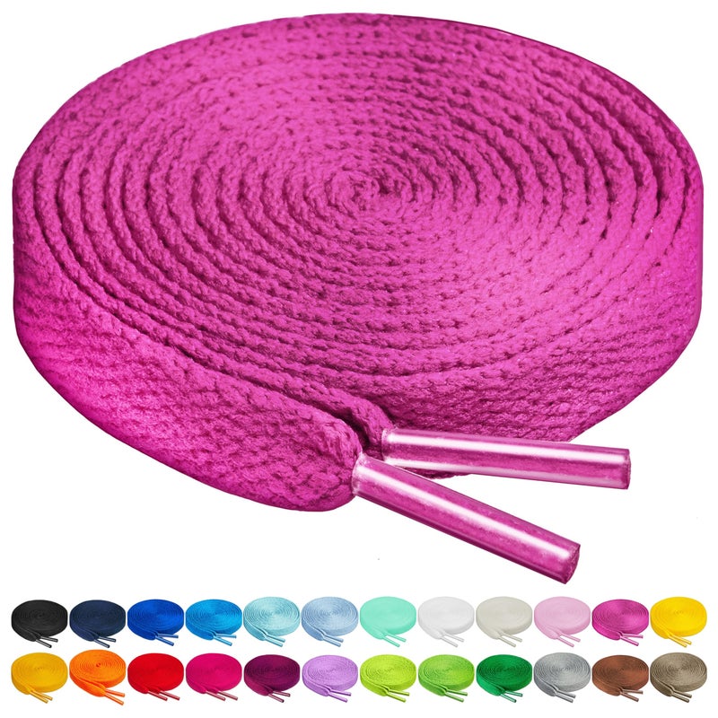 Birch Shoelaces in 27 Colors Flat 5/16" Shoe Laces in 4 Different Lengths (37" (94cm), Persian Pink) - Image 5