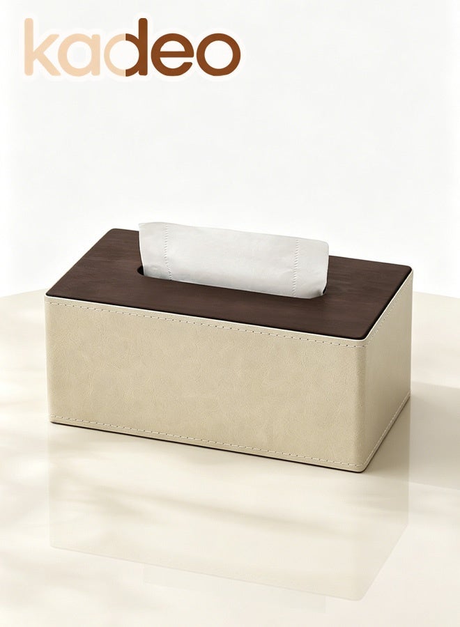 kadeo Rectangular PU Leather Tissue Box Holder, with Magnetic Base Tissue Box Cover, Waterproof Facial Tissue Organizer, Elegant Napkin Storage Cover for Coffee Table, Office Desk, Bedroom and Bathroom Decor 24*14*10.5CM - Image 1