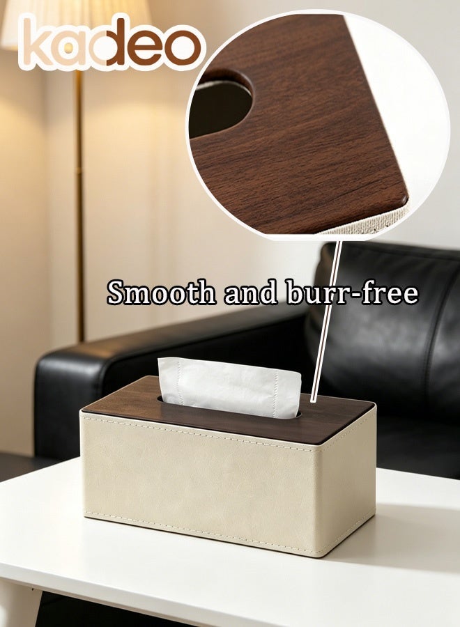 kadeo Rectangular PU Leather Tissue Box Holder, with Magnetic Base Tissue Box Cover, Waterproof Facial Tissue Organizer, Elegant Napkin Storage Cover for Coffee Table, Office Desk, Bedroom and Bathroom Decor 24*14*10.5CM - Image 3