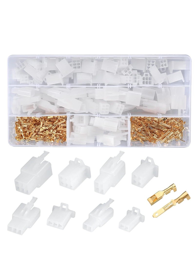 380 Pcs Terminal Wire Connectors 2.8mm 2 3 4 6 Pin Plug Kit, Automotive Housing Header Crimp Electrical Bullet for Car, Motorcycle, Boats  - Image 1