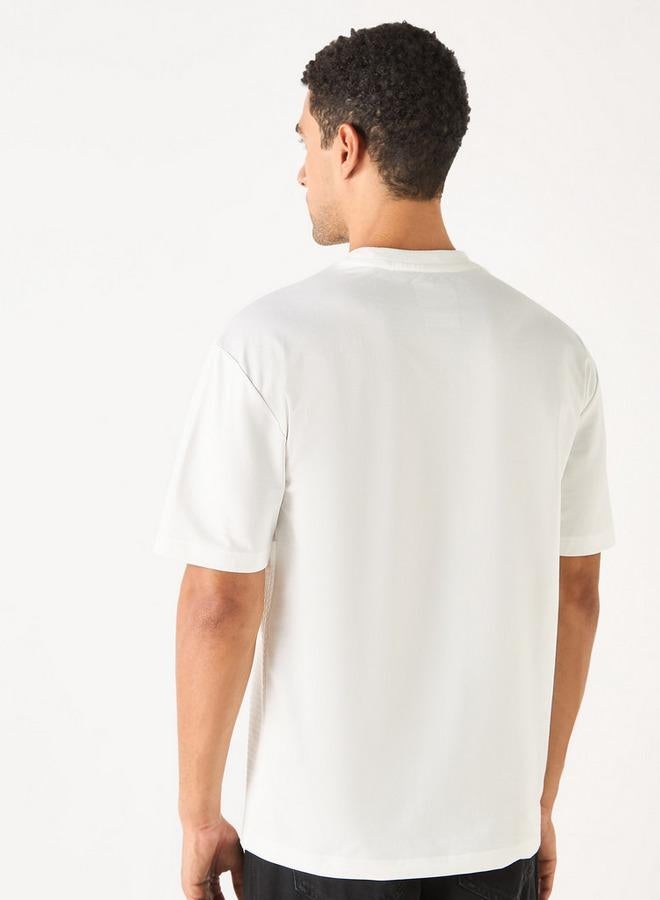 Lee Cooper Textured Cut and Sew T-shirt with Crew Neck - Image 3
