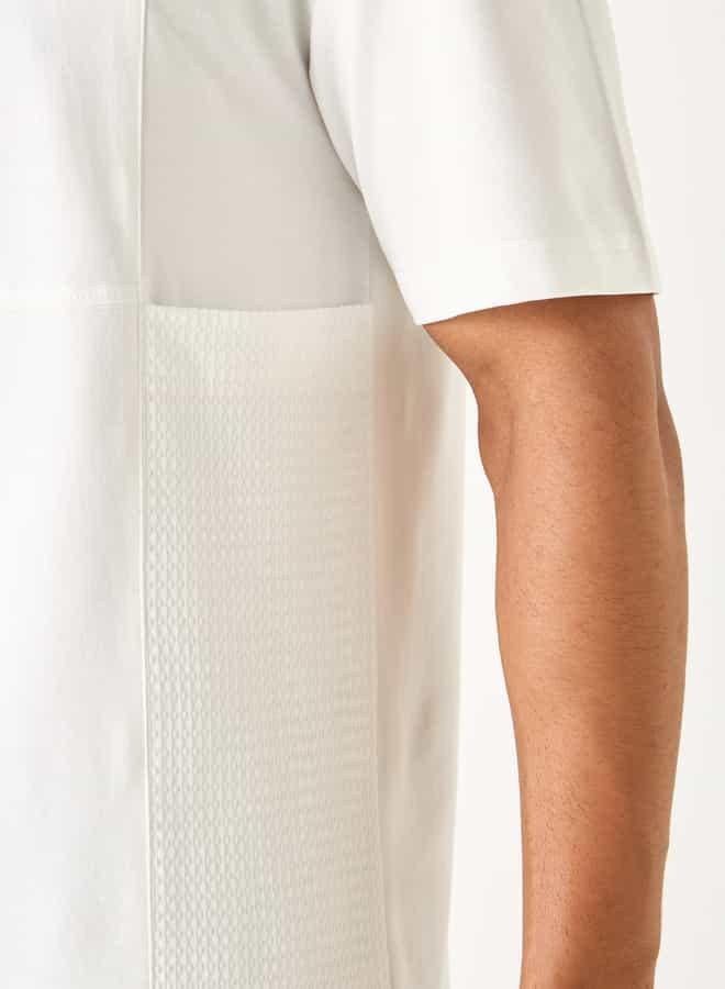 Lee Cooper Textured Cut and Sew T-shirt with Crew Neck - Image 4