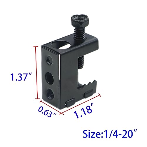 Baudelun Upgrade Baudelun 1/4"-20 Beam Clamps, Black Steel Bolt-on Beam Clamp for 1/4" and 3/8" Threaded Rod, S-hooks and Bridle Rings, 25 Packs - Image 2