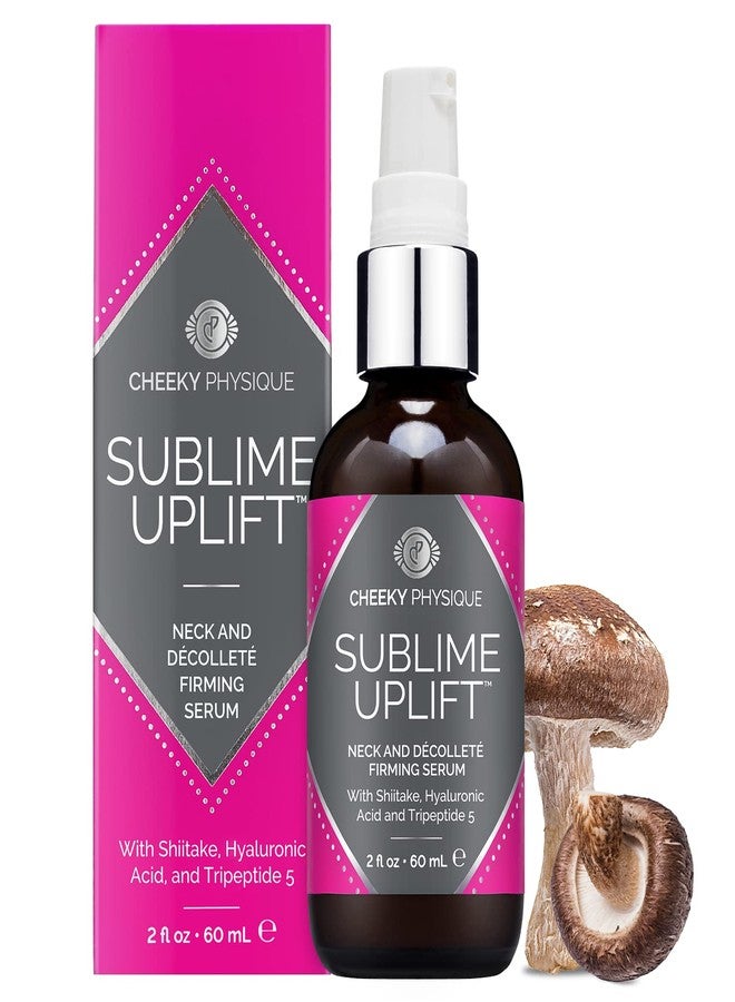 Cheeky Physique Sublime Uplift Neck Firming Serum - Tightening Cream for Crepey Skin & Wrinkles on the Neck, Chest & Decollete - Anti Aging Treatment Lotion with Shiitake Mushroom Extract, Hyaluronic Acid & Peptides - Image 1
