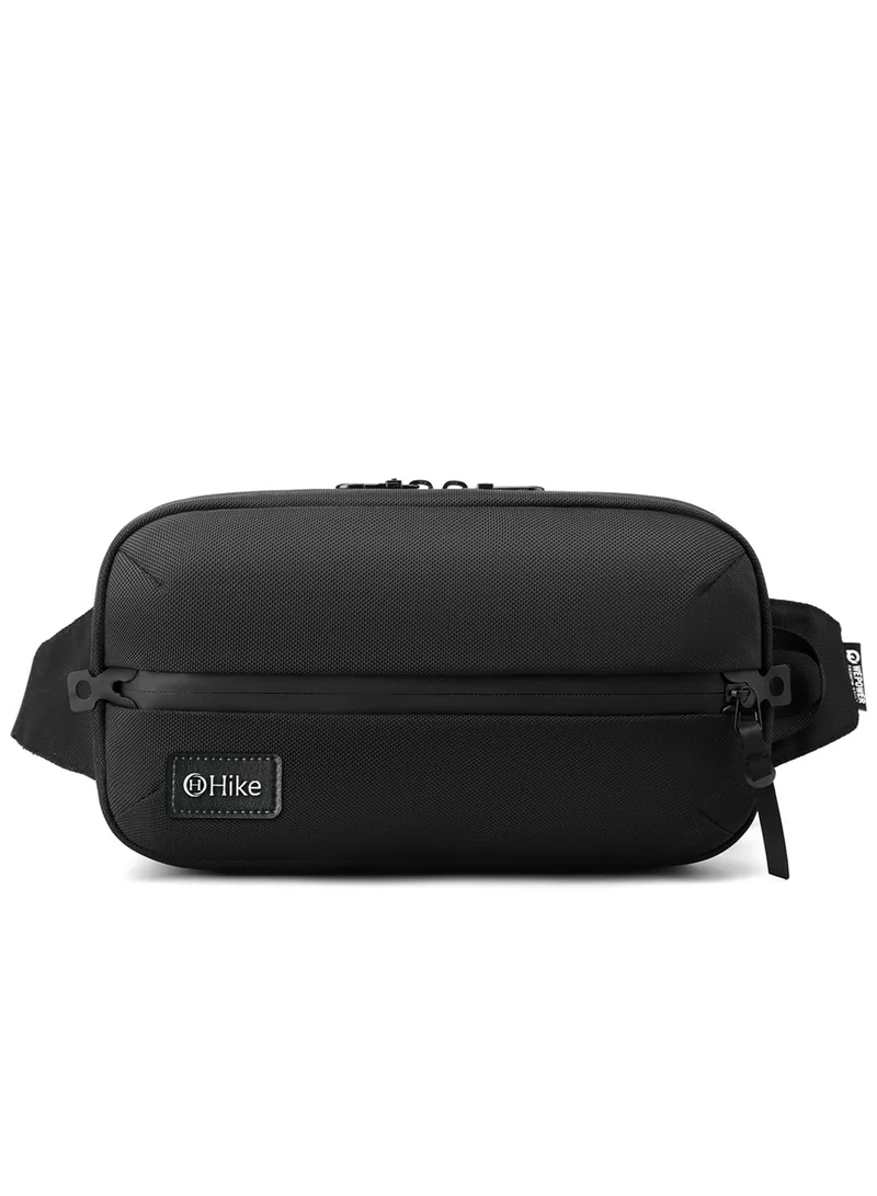 هايك Hike 11-inch Waist Bag Anti-Theft Water Resistant Shock Proof Business Leisure Crossbody Chest Bag for Men and Women, HK2121-Black